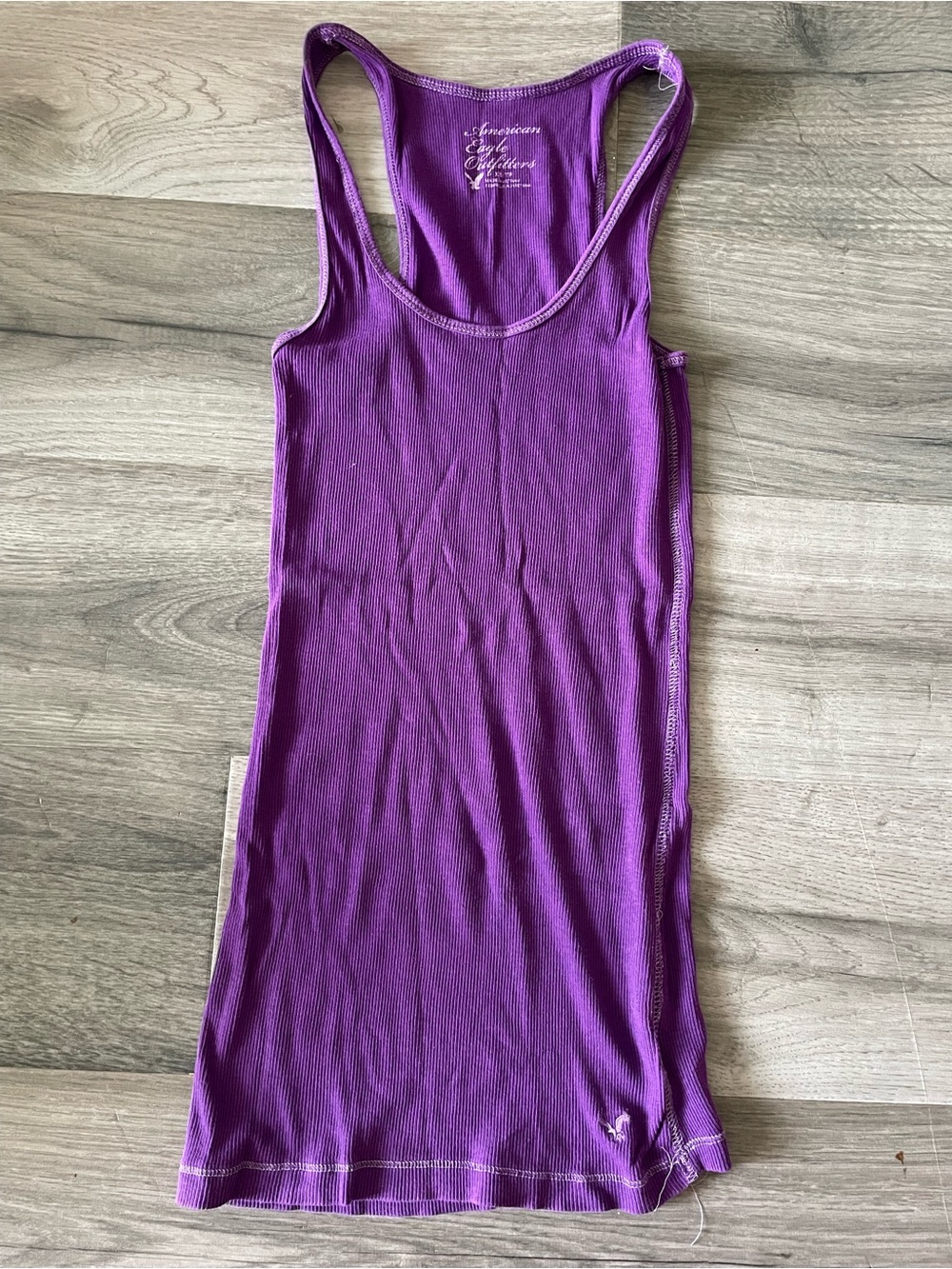 American Eagle Outfitters Purple Ribbed Racerback Tank